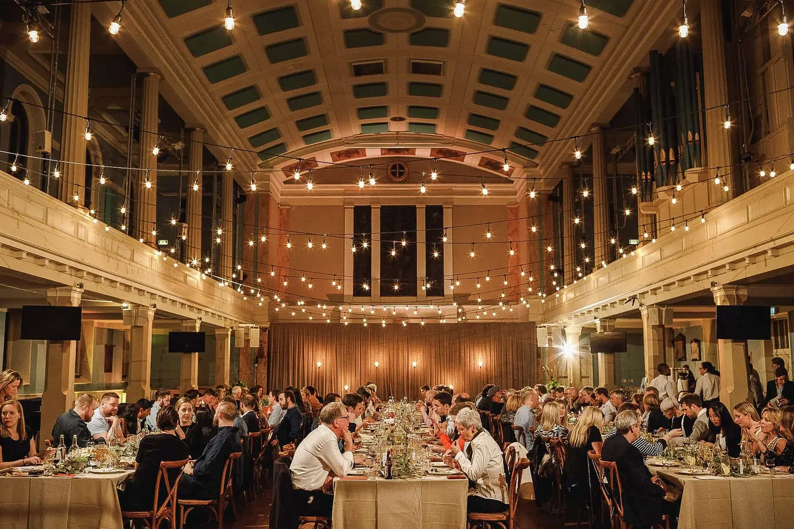 Gala dinner in the Great Hall at St Mary's Marylebone